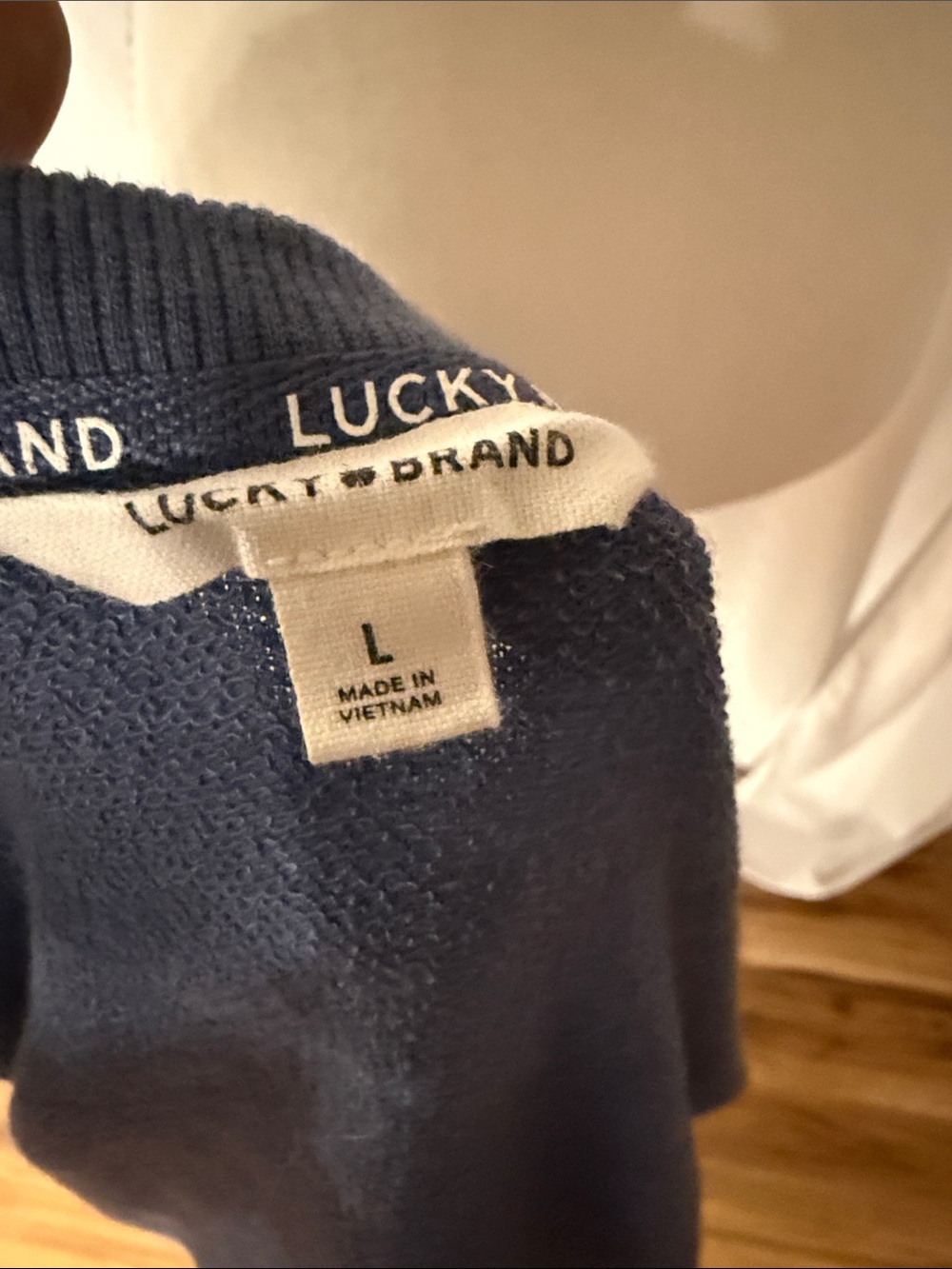 Lucky Brand Blue Embroidered Crewneck Sweater with Gold Western Accents - Picture 6 of 7